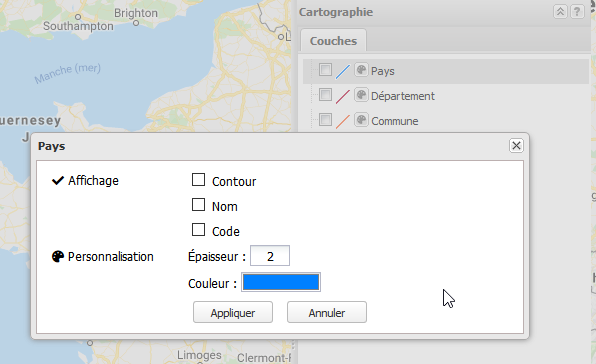 contours personnalisables